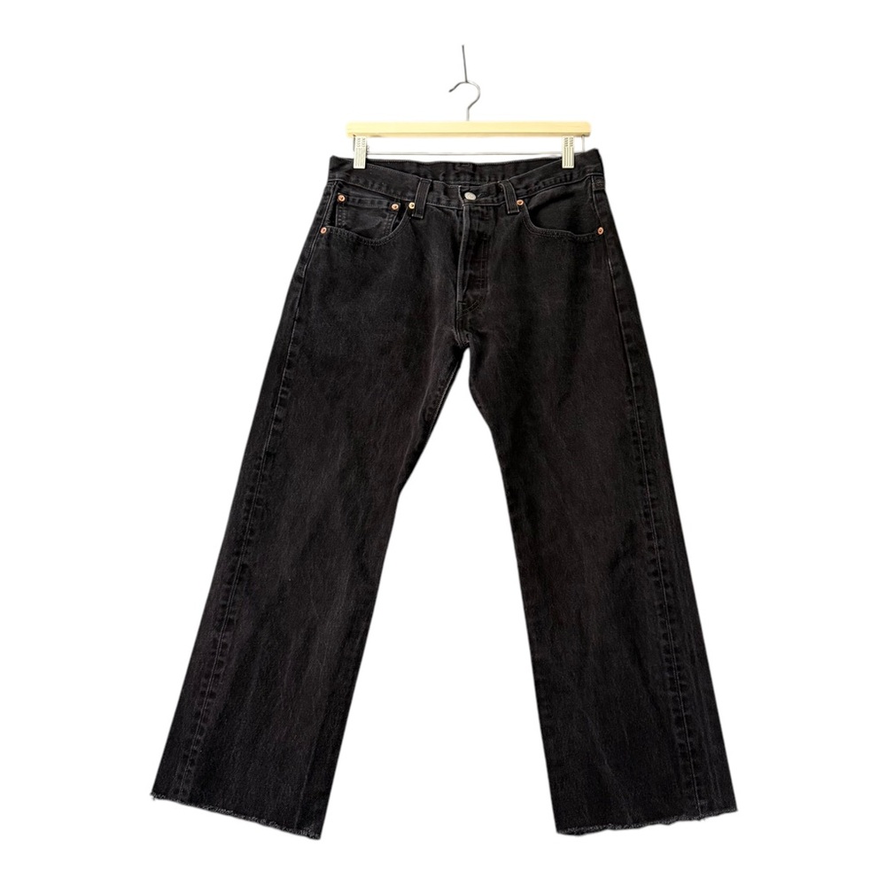 Levi's | 501 Straight Fit Black Wash Cropped Jeans Size‎ 33 - Fits 30